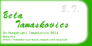bela tamaskovics business card